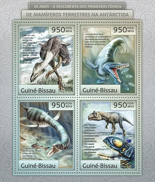 Fossils - Issue of Guinée-Bissau postage stamps