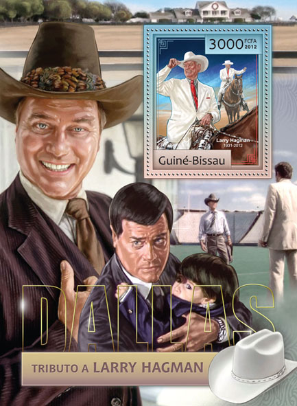 Tribute to Larry Hagman (DALLAS). - Issue of Guinée-Bissau postage stamps