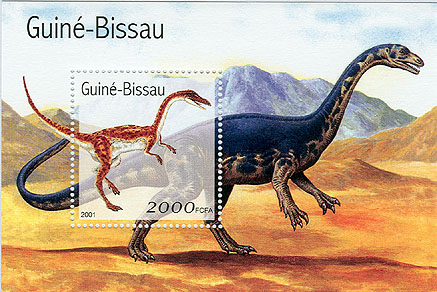 Dinosaures - Dinosaurs   S/S 2000 FCFA - Issue of Guinée-Bissau postage stamps