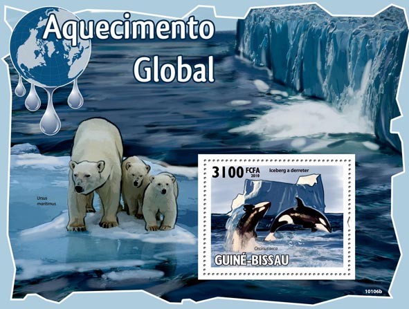 Global Warming & Animals - Issue of Guinée-Bissau postage stamps