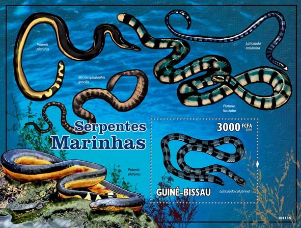 Sea Snakes - Issue of Guinée-Bissau postage stamps