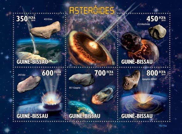 Asteroids - Issue of Guinée-Bissau postage stamps