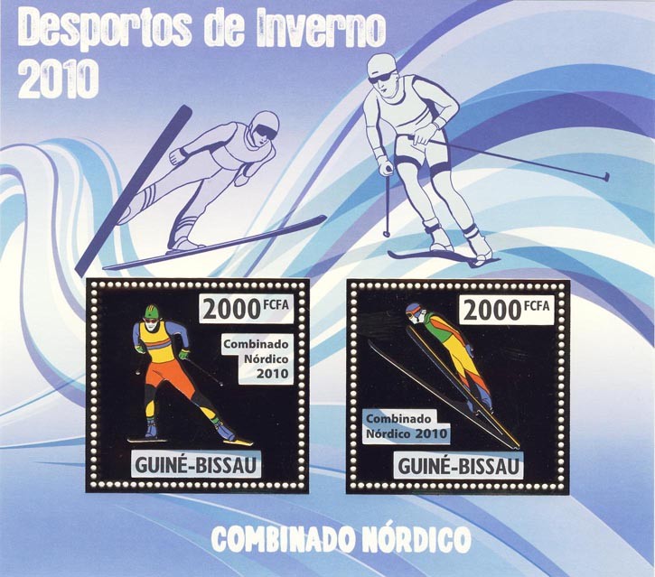 Nordic Combined - Issue of Guinée-Bissau postage stamps