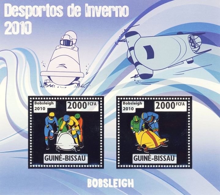 Bobsleigh - Issue of Guinée-Bissau postage stamps