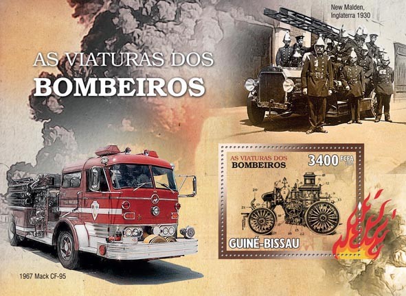 Fire Engines - Issue of Guinée-Bissau postage stamps