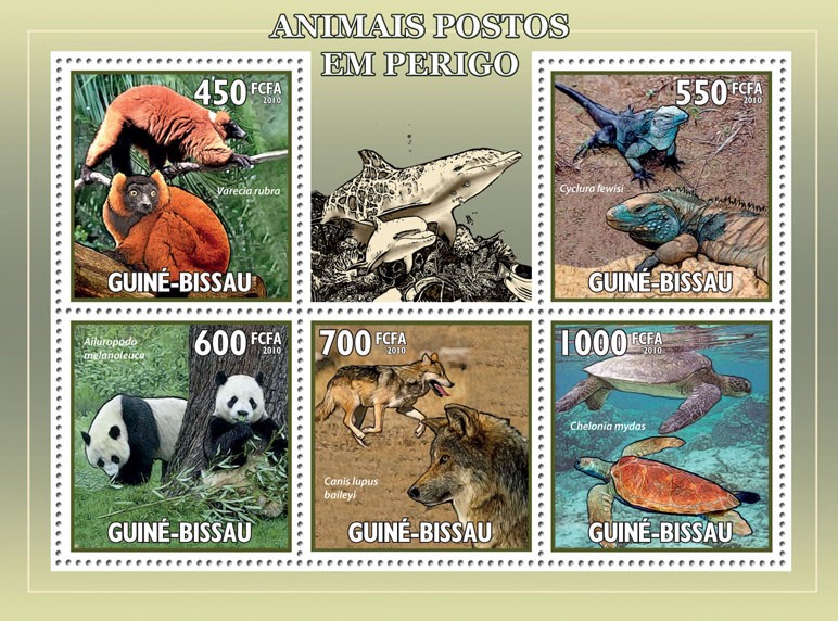 Endangered Animals - Issue of Guinée-Bissau postage stamps