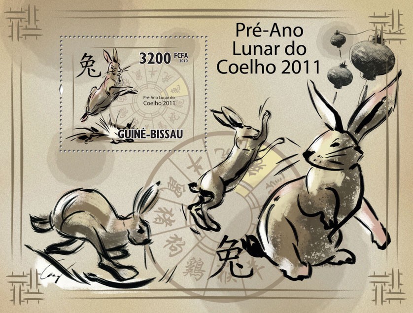 Pre-Lunar Year of the Rabbit 2011 - Issue of Guinée-Bissau postage stamps