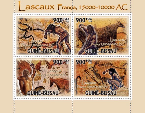 Cave of Lascaux. - Issue of Guinée-Bissau postage stamps