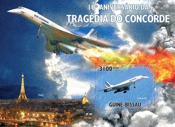 10th Anniversary Concorde Tragedy. - Issue of Guinée-Bissau postage stamps
