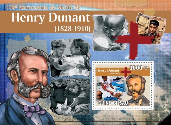 100th Anniversary of Death Henry Dunant ( Red Cross ). - Issue of Guinée-Bissau postage stamps
