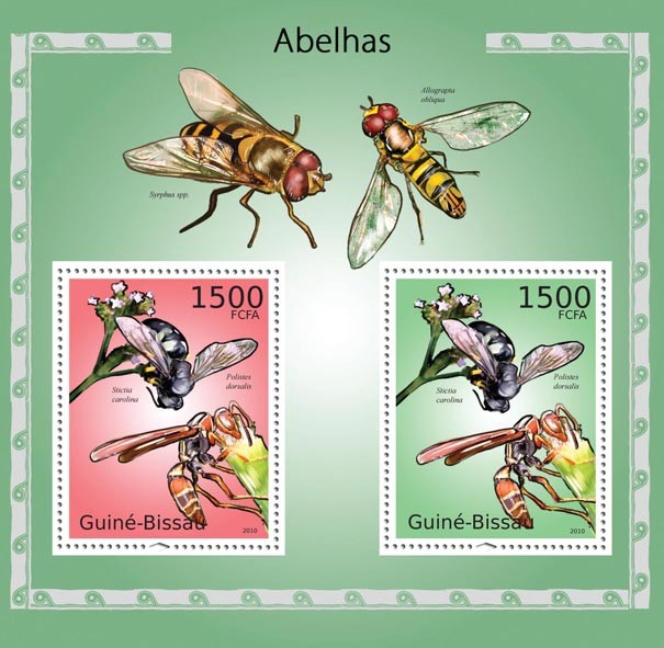 Wasps - Issue of Guinée-Bissau postage stamps