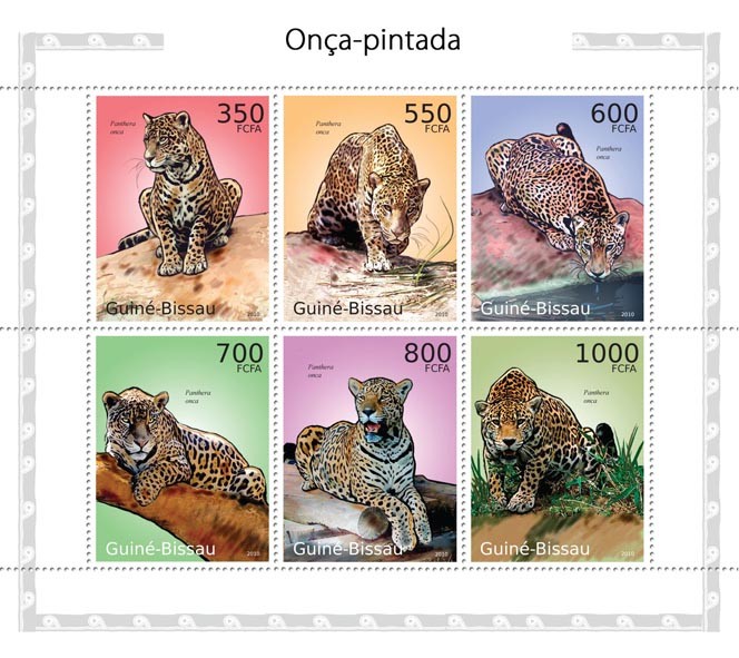 Jaguars - Issue of Guinée-Bissau postage stamps