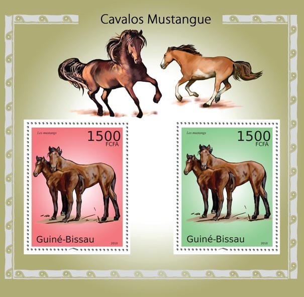 Mustangs - Issue of Guinée-Bissau postage stamps