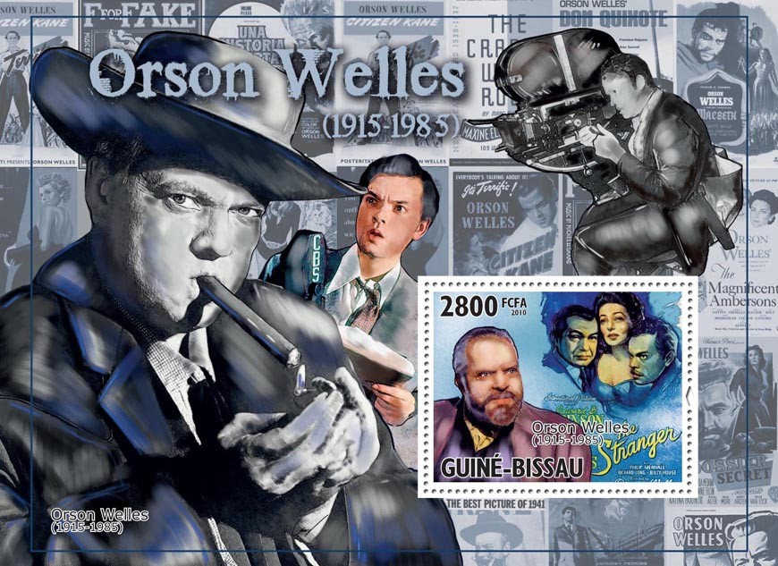 Actor, cinema - Orson Welles. - Issue of Guinée-Bissau postage stamps
