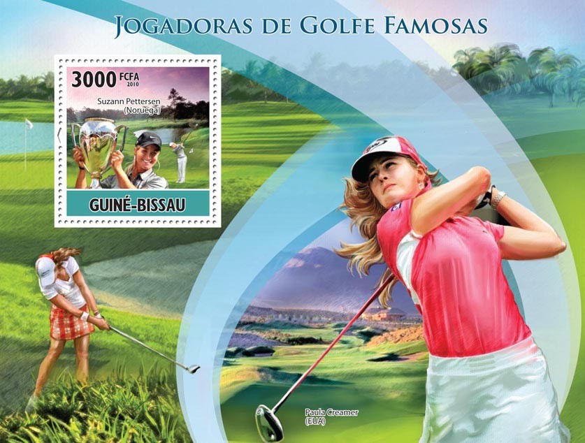 Famous female golf players - Issue of Guinée-Bissau postage stamps