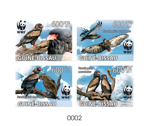 WWF - De Lux Sheet 4v - Issue of Guinée-Bissau postage stamps
