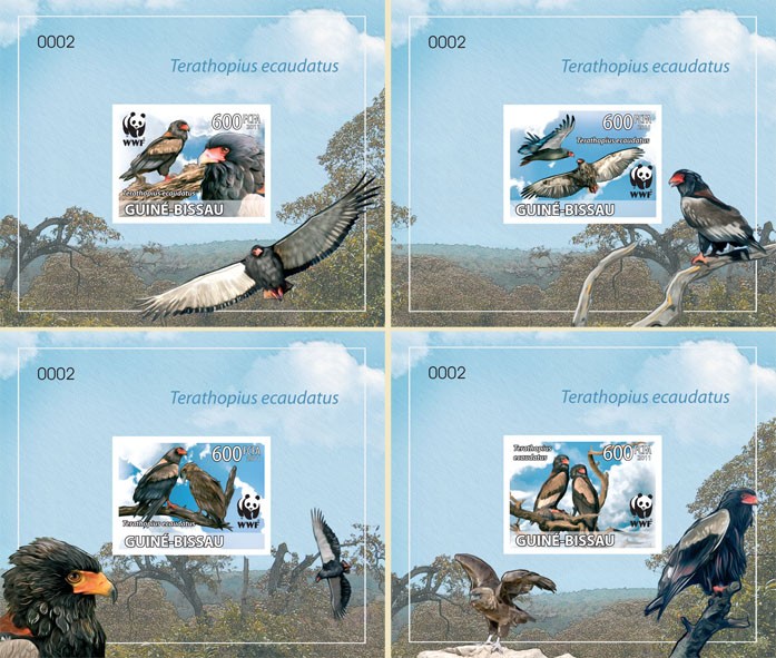 WWF - De Lux Sheets 4 S/S - Issue of Guinée-Bissau postage stamps