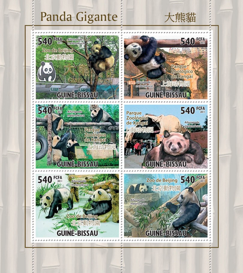 Giant Panda. - Issue of Guinée-Bissau postage stamps