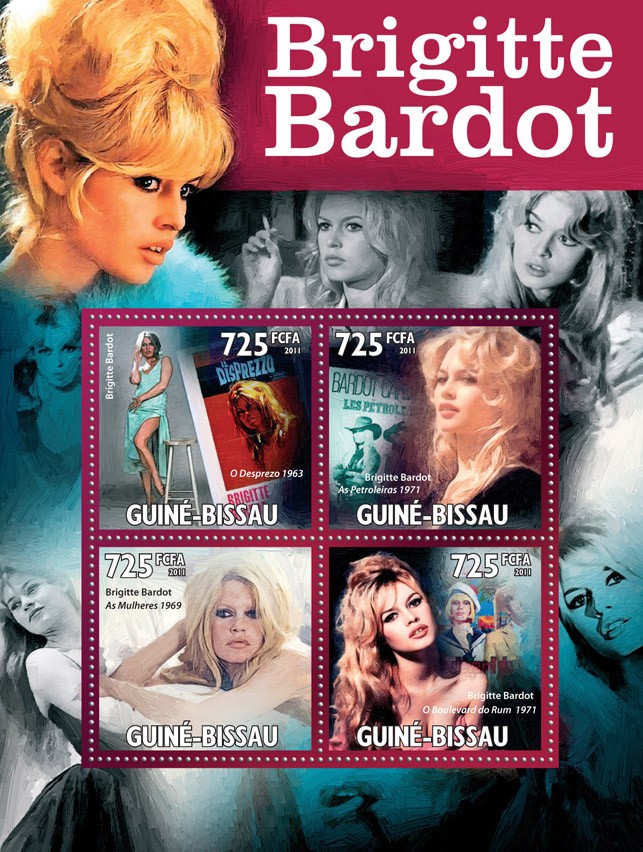 Brigitte Bardot. - Issue of Guinée-Bissau postage stamps