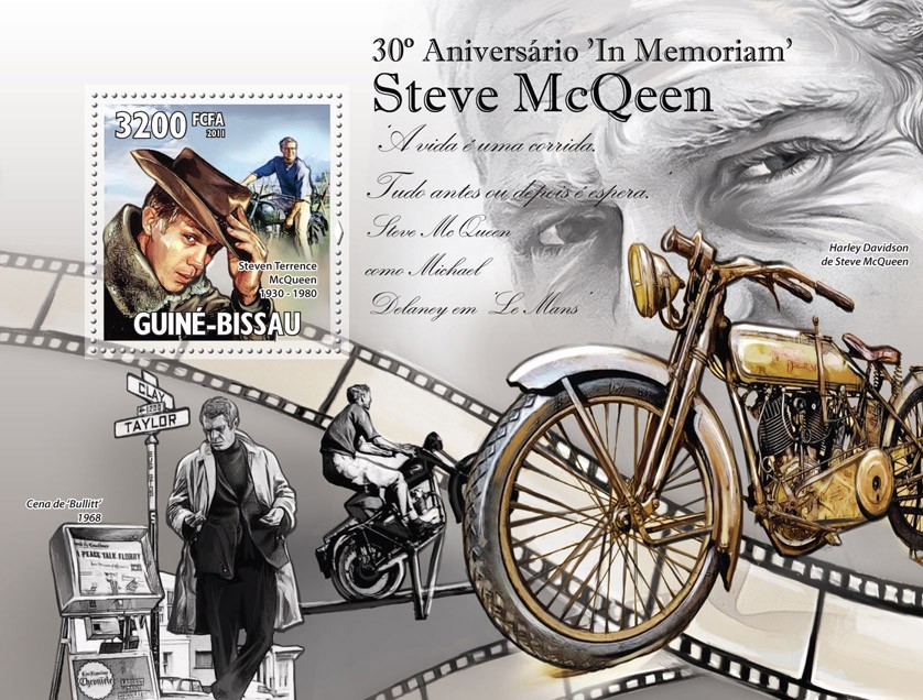 30th Anniversary In Memoriam Steve McQeen. - Issue of Guinée-Bissau postage stamps
