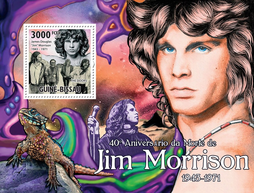 40th Anniversary of Death of Jim Morrison. - Issue of Guinée-Bissau postage stamps