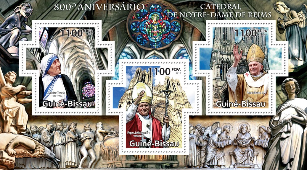 800th Anniversary of the Reims Cathedral - Issue of Guinée-Bissau postage stamps