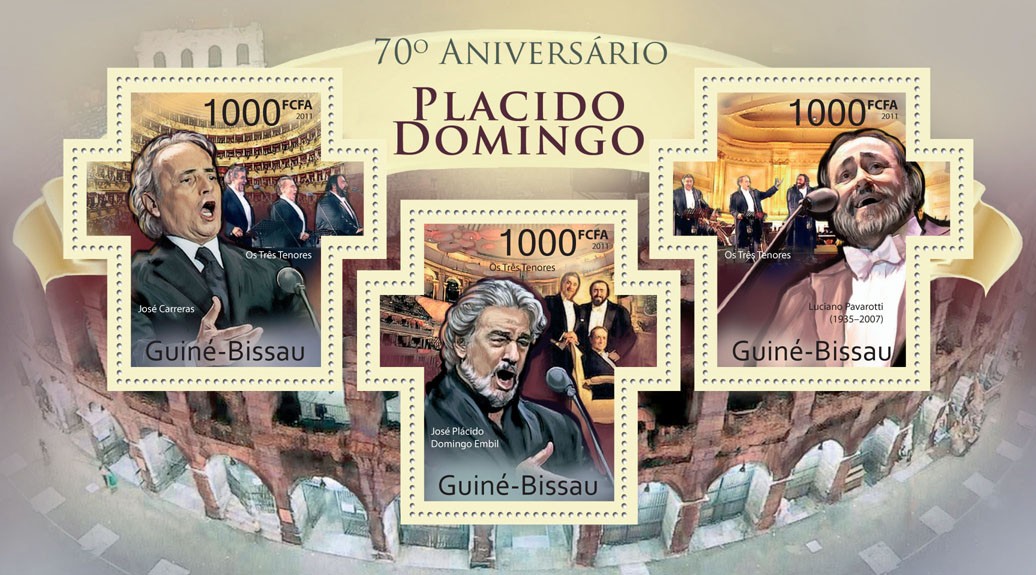 70th Anniversary of Placido Domingo - Issue of Guinée-Bissau postage stamps