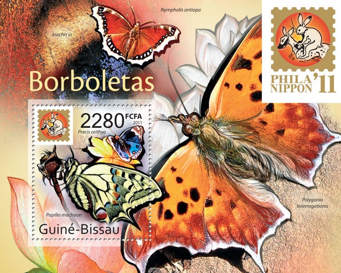 Butterflies - Philanippon - Issue of Guinée-Bissau postage stamps