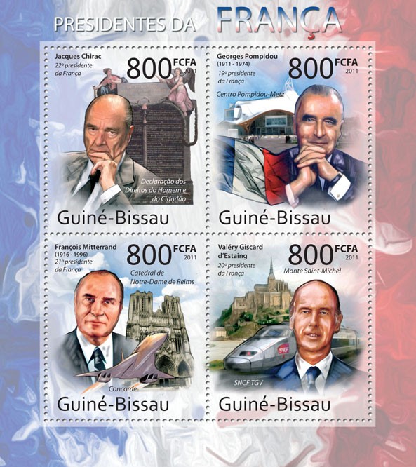 France Presidents - Issue of Guinée-Bissau postage stamps
