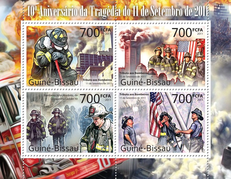 10th Anniversary of the Tragedy of September 11, 2011. - Issue of Guinée-Bissau postage stamps