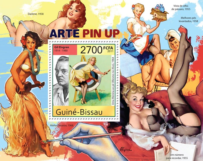 Pin Up Art. - Issue of Guinée-Bissau postage stamps