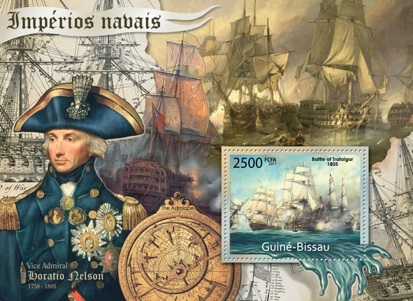 Sea Empires, Ships (Battle of Trafalgar 1805). - Issue of Guinée-Bissau postage stamps