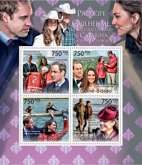 William & Kate (after wedding). - Issue of Guinée-Bissau postage stamps