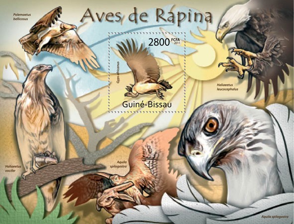 Birds of Prey, (Gyps africanus). - Issue of Guinée-Bissau postage stamps