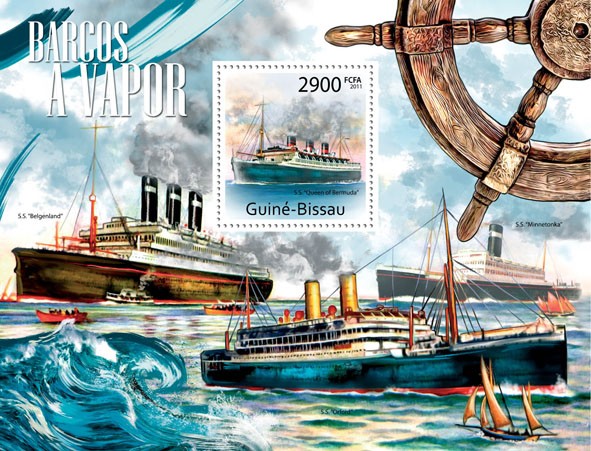 Steam Boats, (S.S. Queen of Bermuda). - Issue of Guinée-Bissau postage stamps