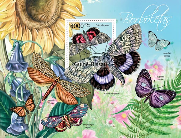Butterflies. - Issue of Guinée-Bissau postage stamps
