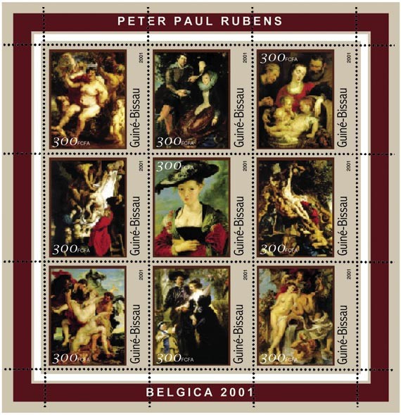 Peter Paul Rubens   9 x 300 FCFA - Issue of Guinée-Bissau postage stamps