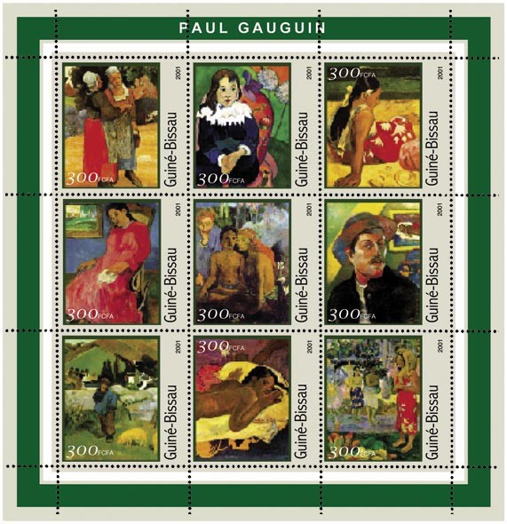Paul Gauguin       9 x 300 FCFA - Issue of Guinée-Bissau postage stamps