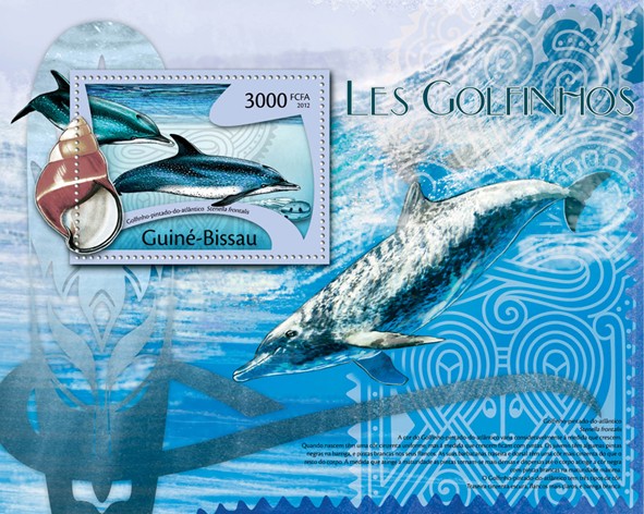 Dolphins, (Stenella frontalis). - Issue of Guinée-Bissau postage stamps