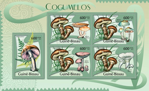 Mushrooms, (Psalliota sylvatica, Armillaria robusta). - Issue of Guinée-Bissau postage stamps