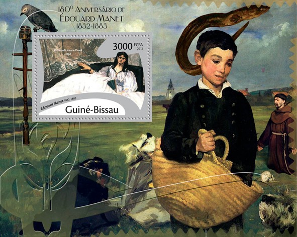 180th Anniversary of Eduard Manet, (1832-1883), Paintings. - Issue of Guinée-Bissau postage stamps
