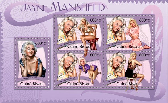 Jayne Mansfield, (1933-1967). - Issue of Guinée-Bissau postage stamps
