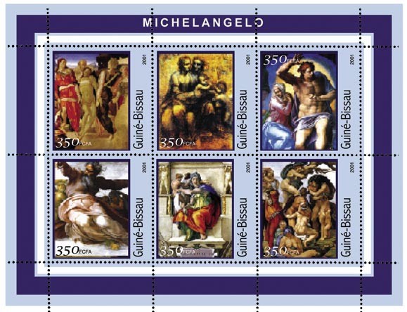 Michelangelo     6 x 350 FCFA - Issue of Guinée-Bissau postage stamps