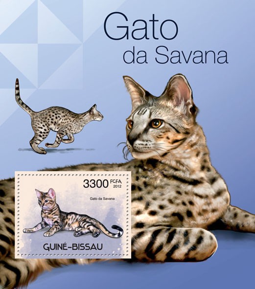 Cats of Savana. - Issue of Guinée-Bissau postage stamps