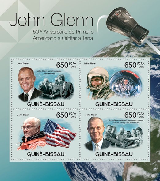 John Glenn & Friendship 7. - Issue of Guinée-Bissau postage stamps
