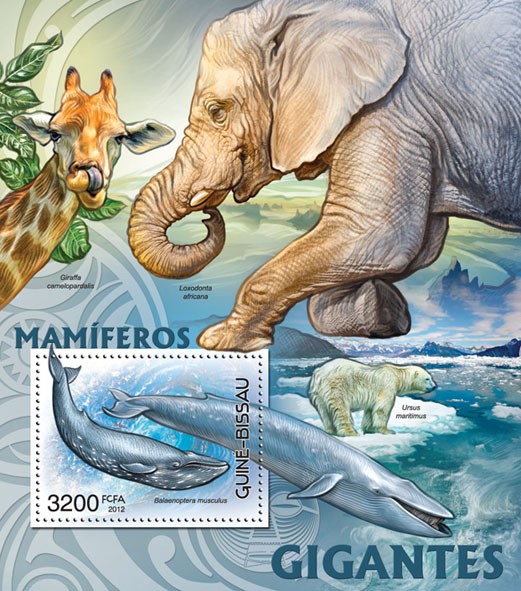 Giant mammals - Issue of Guinée-Bissau postage stamps