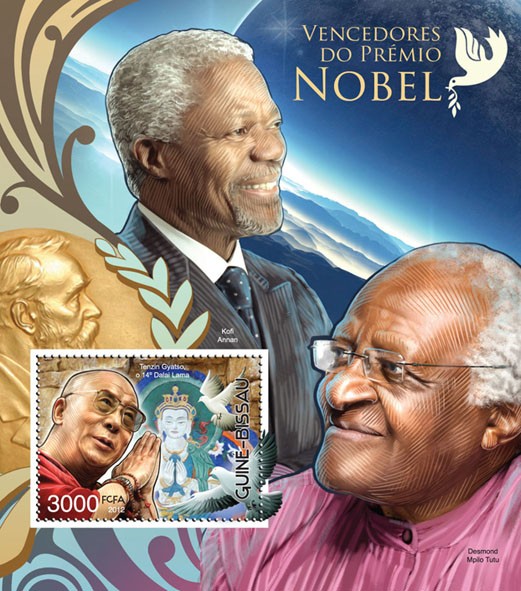 Nobel prize winners - Issue of Guinée-Bissau postage stamps