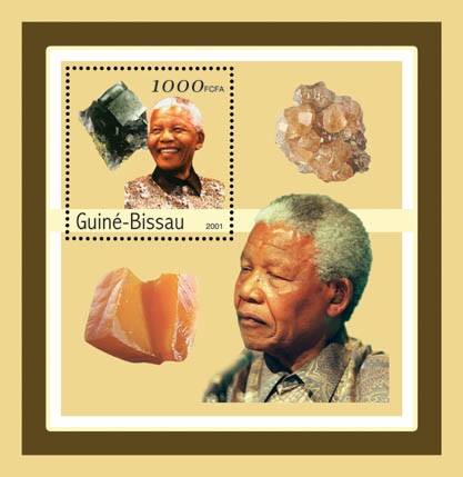 Nelson Mandela (mineralls) 1000 S/S - Issue of Guinée-Bissau postage stamps
