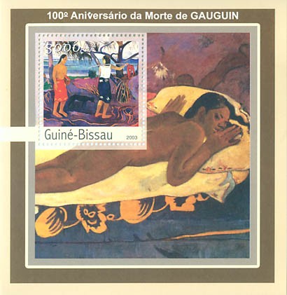 100th Anniv. .... de Gauduin 3000 FCFA S/S - Issue of Guinée-Bissau postage stamps