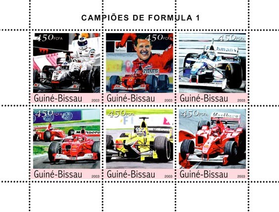 Formula 1  6 x 450 FCFA - Issue of Guinée-Bissau postage stamps